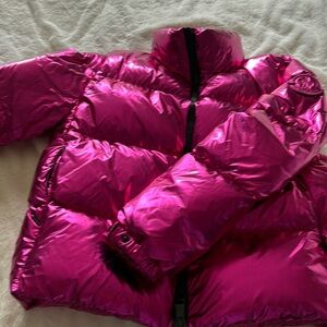 Women’s Moncler metallic pink puffs coat size 1
